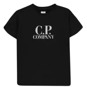 CP COMPANY Boys Goggle Logo T Shirt - Black