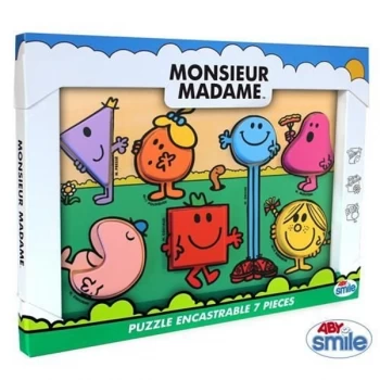 Mr.Men Little Miss - 7 pieces wouden puzzle