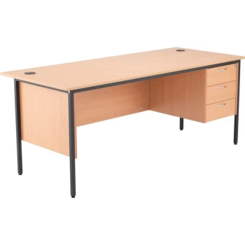 Start 18 1786MM Rectangle Desk W/3 Draw Fixed Pedestal - Beech