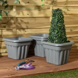 Wham Set 4 Vista 33cm Square Planter Upcycle Grey