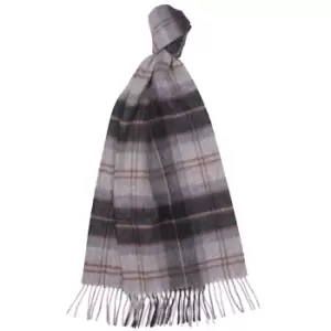 Barbour Unisex Merino Cashmere Tartan Scarf Greystone