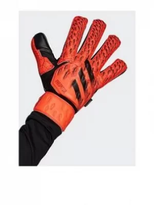 adidas Predator Fingersave Match Goalkeeper Gloves, Orange/Red/Black, Size 8, Men