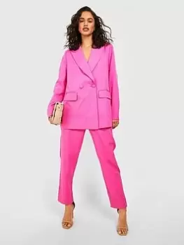 Boohoo Straight Leg Trouser - Pink, Size 12, Women