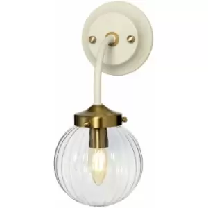 Loops - Wall Light Sconce Cream Painted + Aged Brass Finish Plated LED E14 60W Bulb