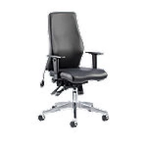 Posture Chair Onyx Ergo Black Bonded Leather With Adjustable Arms