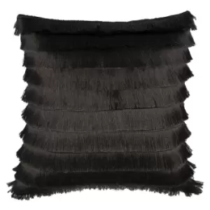 Furn Flicker Tiered Fringe Cushion Cover (45 x 45 cm) (Graphite)