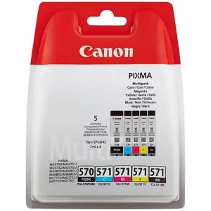 Canon PGI570 Black and CLI571 Tri Colour Ink Cartridge