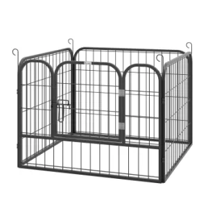 PawHut Heavy Duty Dog Pens Pet Puppy Metal PlayPen 4 Panel Foldable Dog Crate Kennel Both Indoor Outdoor Use Collapsible Design 82L x 82W x 60H (cm)