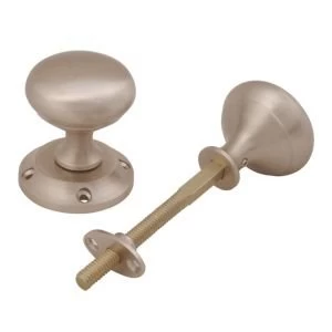 Satin Nickel Effect Internal Round Latch Door Knob 1 Set