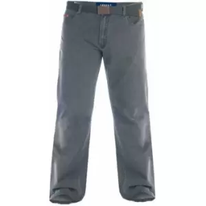 Duke London Mens Kingsize Canary Bedford Cord Trousers With Belt (42L) (Charcoal)