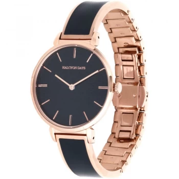 Maya Navy & Rose Gold Plain Bangle Watch