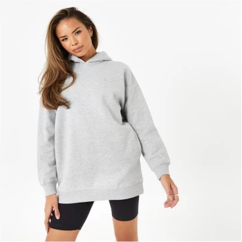 Jack Wills Longline Hoodie - Grey Marl