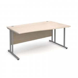 Maestro 25 SL Right Hand Wave Desk 1600mm - Silver Cantilever Frame m