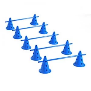 PawHut Dog Agility Set 10x Conical Barrels, 5x Crossbars Blue