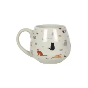 Cat Print Rounded Ceramic Mug