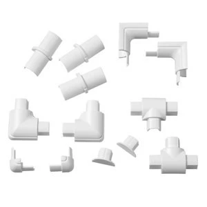 D-Line White Micro trunking accessory Pack of 13