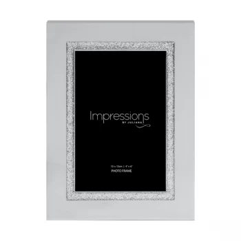 4" x 6" - Impressions Silver Colour Glitter Photo Frame