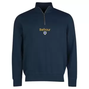 Barbour Mens Trinity Half Zip Navy Large