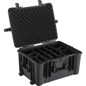 Universal foam case, 70 l, with dividers, external LxWxH 665 x 495 x 340 mm, black