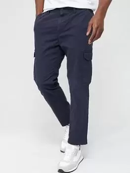 BOSS Taber Taper Fit Cargo Trousers - Dark Blue, Dark Blue, Size 36, Inside Leg Regular, Men