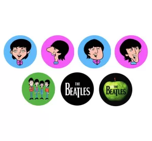 The Beatles - Cartoon Beatles Pin Badge Set