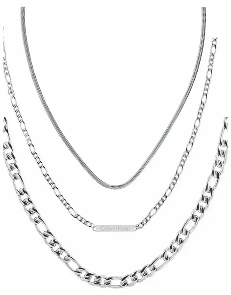 Calvin Klein 35700002 Set of Three Chain Necklaces Stainless Jewellery