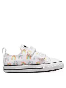 Converse Chuck Taylor All Star Rainbows 2v Infant Trainers, White, Size 5 Younger