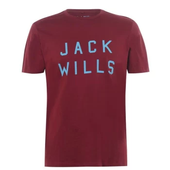 Jack Wills Sutton Logo T-Shirt - Damson