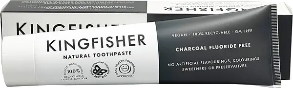 Kingfisher Naturally Whitening Charcoal Fluoride Free Toothpaste 100ml