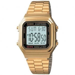 Casio Unisex Gold Plated Watch - A178WG-1A