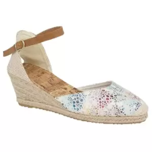 Cipriata Womens/Ladies Espadrille Wedge Heel Sandal (4 UK) (White/Multicoloured)