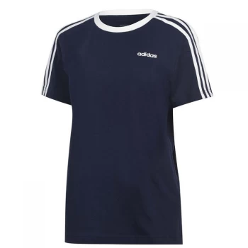 adidas Essentials 3 Stripe T Shirt Ladies - Legend Ink