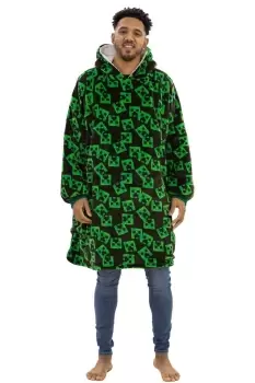 Gaming Print Oversized Sherpa Fleece Hoodie Blanket