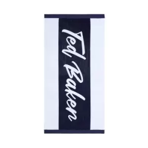 Ted Baker Branded Beach Towel, Navy