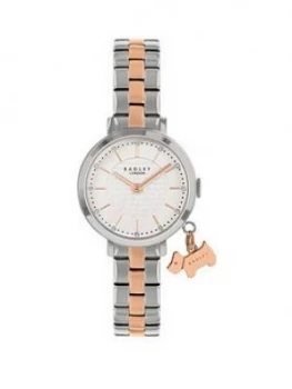 Radley Silver And Rose Gold Detail Glitter Dial Two Tone Stainless Steel Bracelet Ladies Watch