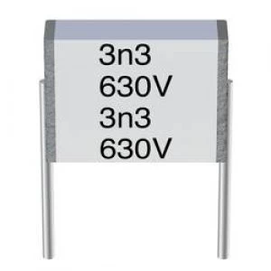 MKT thin film capacitor Radial lead 0.1 uF 100 V AC 10 7.5mm L x W x H 9 x 2.5 x 4.7mm Epcos B32560 J1104 K 1 pc