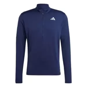 adidas Own the Run half Zip Long-Sleeve Top Mens - Blue