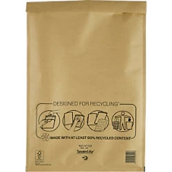 Mail Lite Bubble Lined Size J6 300x440mm Gold Postal Bag Pack of 50