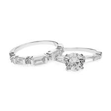 Jon Richard Silver Plated Engagement Ring Set - M