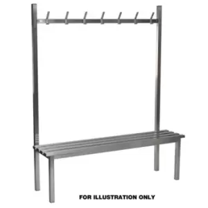 2.5m Single Sided Aqua Solo Changing Room Bench - Stainless Steel Seat