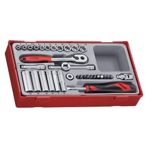 Teng TT1435 4-13mm Socket Set, 35 Piece - 1/4in Drive