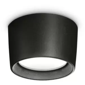 Ideal Lux Livia Round Surface Mounted Downlight Black IP55