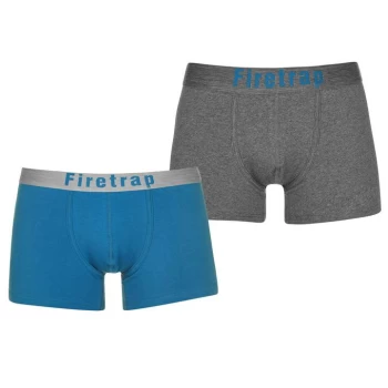 Firetrap 2 Pack Trunks Mens - Char Marl/Blue