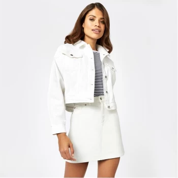 Jack Wills Amelia Cropped Denim Jacket - White