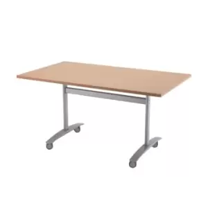 Tc One Tilting Table 1400 x 800 Silver Legs Beech Tops