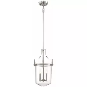 3 Bulb Ceiling Pendant Light Fitting Brushed Nickel LED E14 40W Bulb