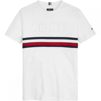 Tommy Hilfiger Embossed T Shirt - White YBR