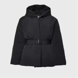 Missguided Plus Size Oversized Belted Puffer Coat - Black