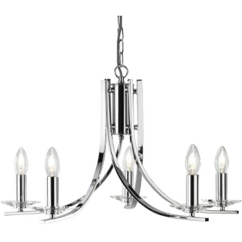 Searchlight Lighting - Searchlight Ascona - 5 Light Multi Arm Ceiling Pendant Chrome, Glass Five, E14