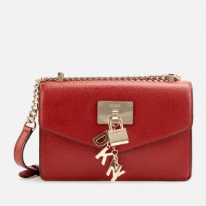 DKNY Womens Elissa Small Shoulder Flap Bag - Bright Red